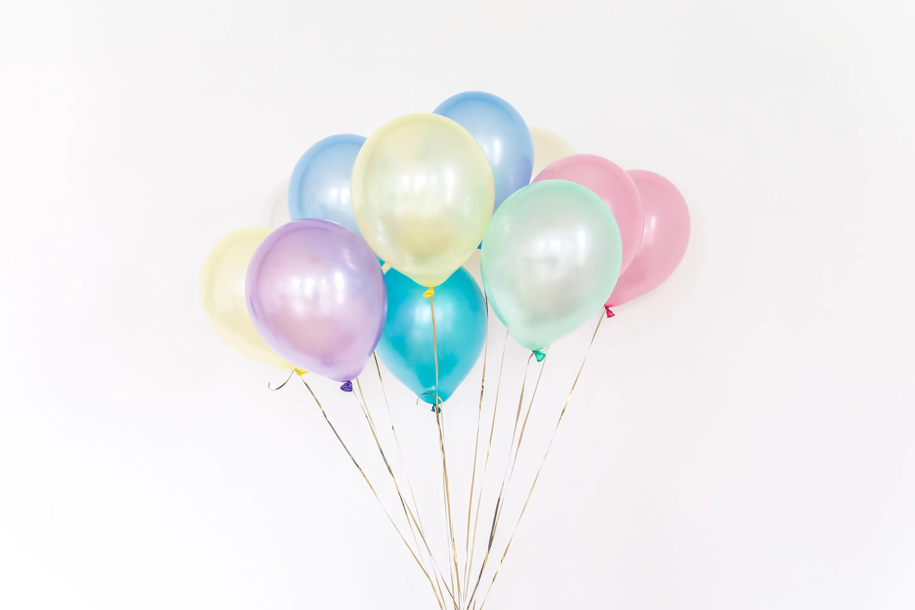Bunch of colorful birthday balloons